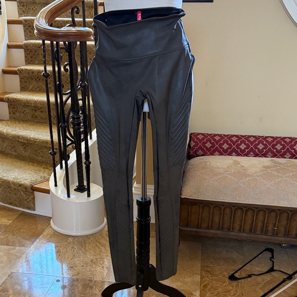 Spanx Motto washed Grey High-Waisted Leggings